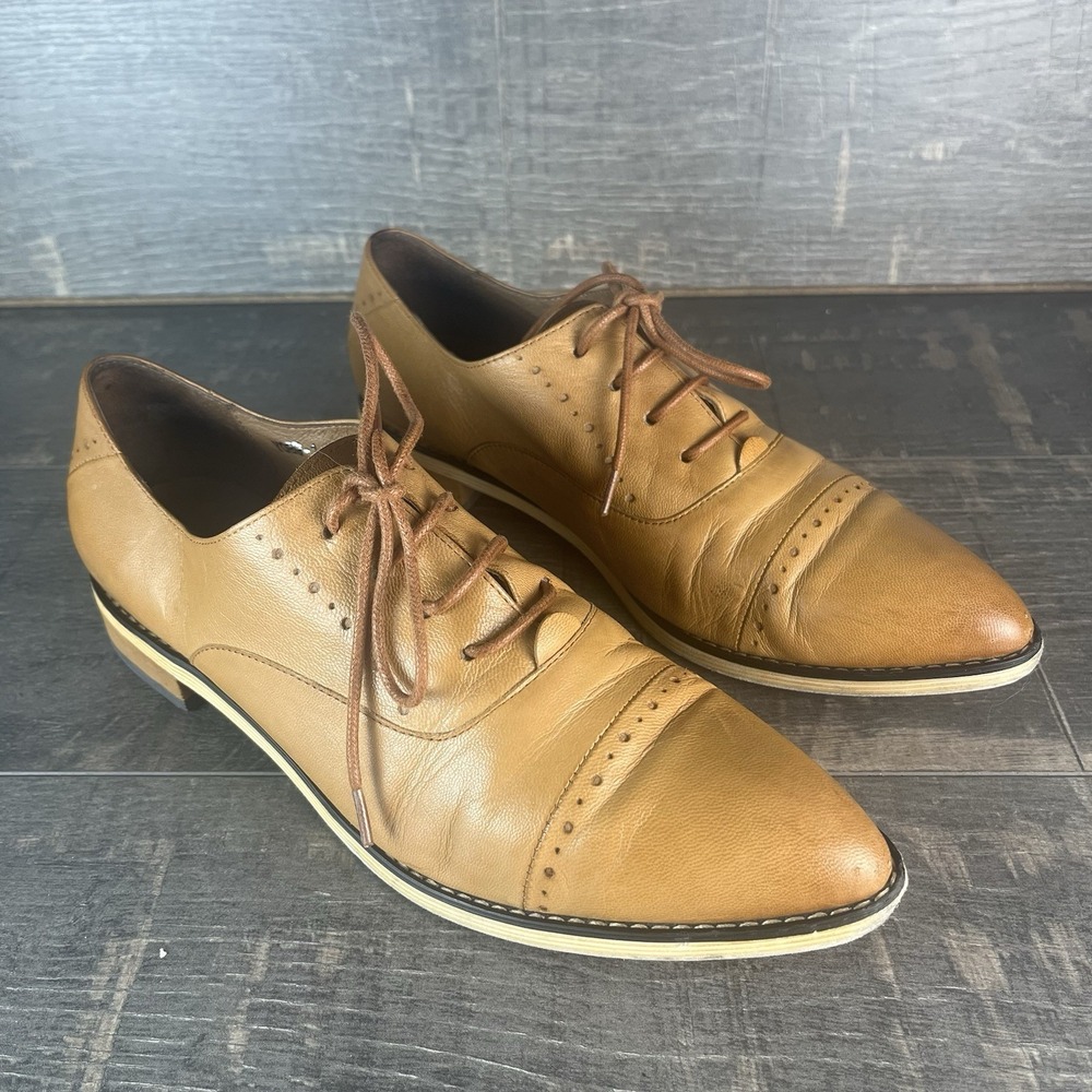 Mona Flying Classic Leather Oxford Shoes Womens 40 Brown Lace Up Cap Toe US 9 - Picture 9 of 9